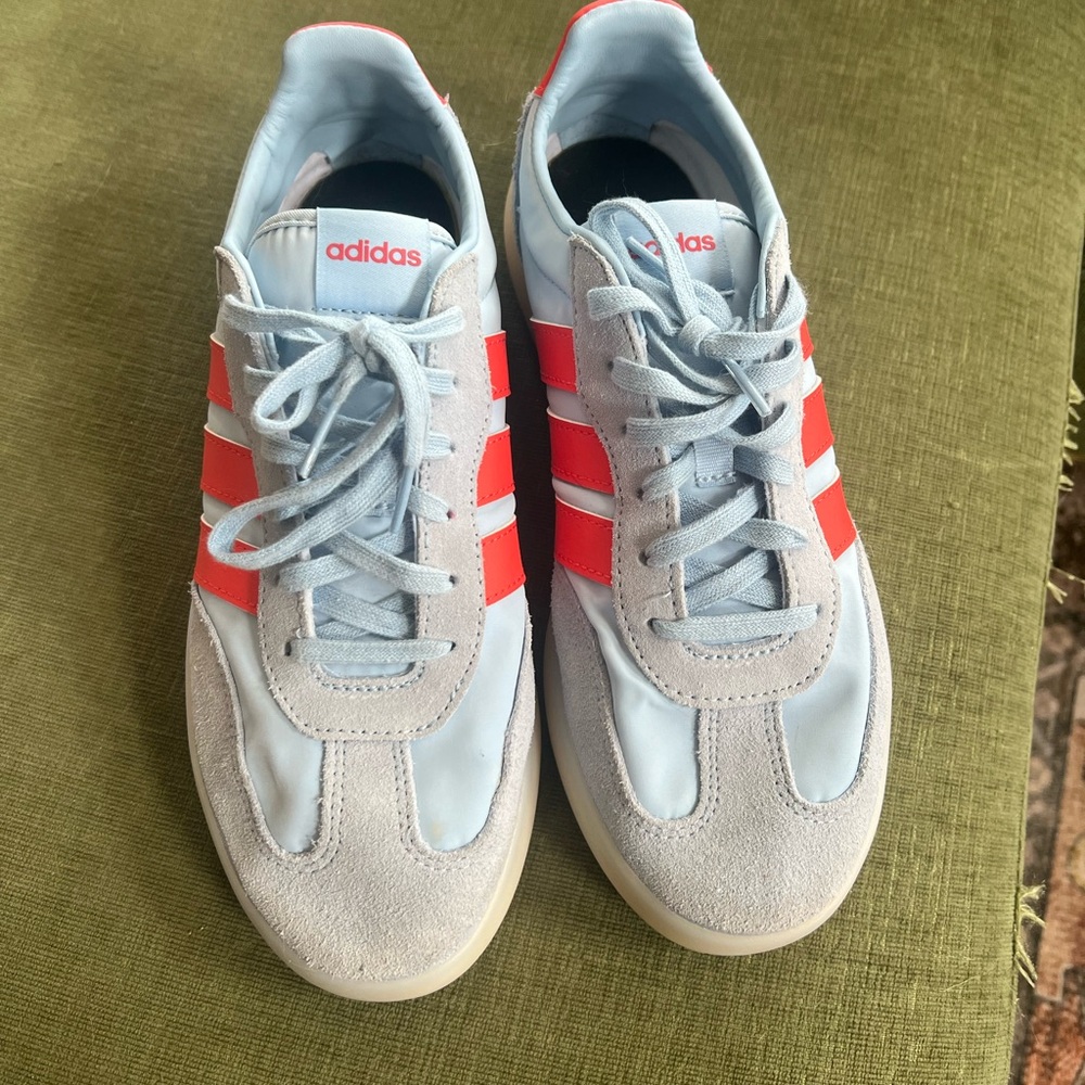 Adidas women’s Light blue and Red Sneakers